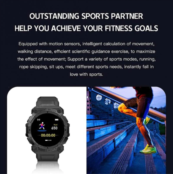 Waterproof heart rate monitor smart watch